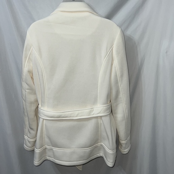 J2 by Jou Jou Double Breated Sleece Pea Coat Women/Junior Light Cream Size XL - Picture 4 of 10